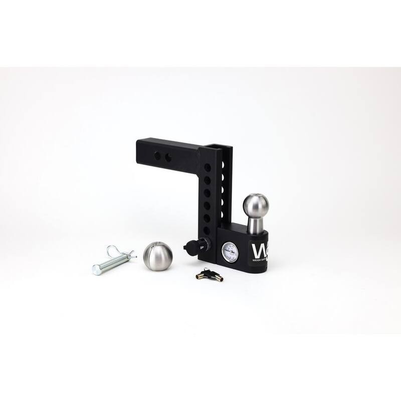 Weigh Safe 6" Steel Adjustable Trailer Hitch Ball Mount for 2" Receiver w/Weight Scale for Sway Prevention - 12,500 lbs GTW - AWS6-2