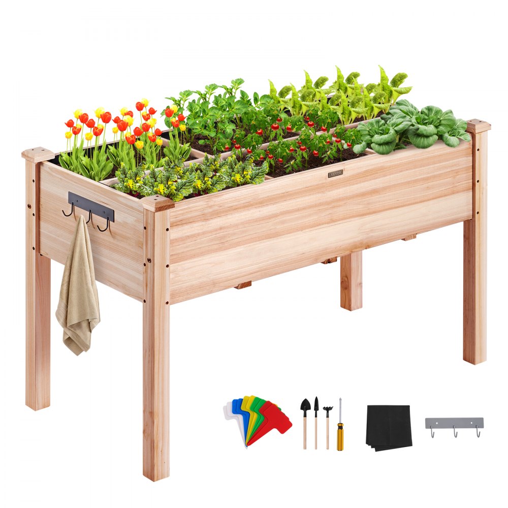 VEVOR Wooden Raised Garden Bed Planter Box 47.2x22.8x30" Flower Vegetable Herb - GJS1205876CM1TDFMV0