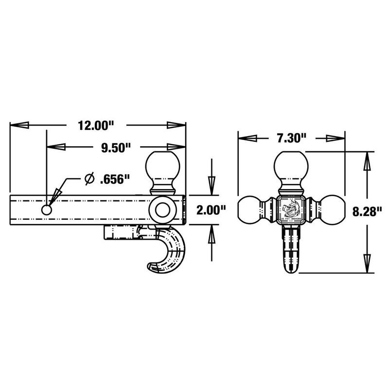 Buyers Products Company Tri-Ball Hitch with Recovery Hook - 1802208