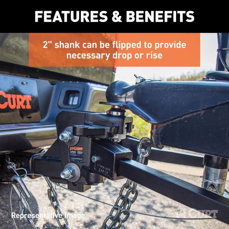 CURT Short Trunnion Bar Weight Distribution Hitch, 2 in., Universal (10K - 15K lbs., 28-3/8 in. Bars) - 17333