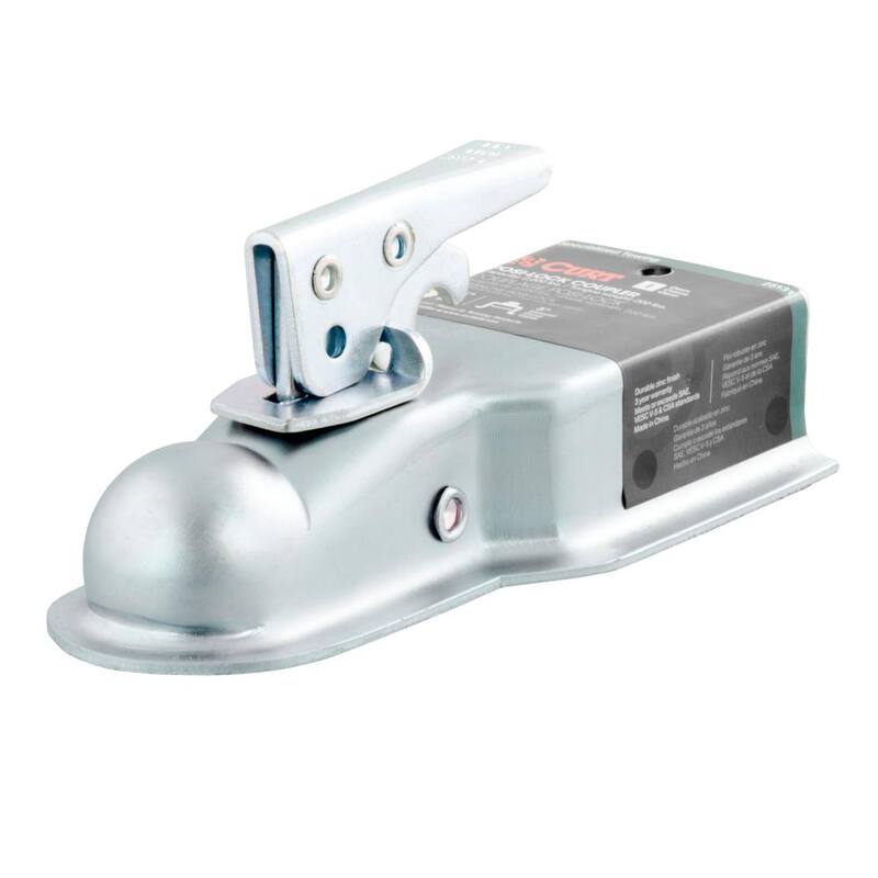CURT 1-7/8" Straight-Tongue Coupler with Posi-Lock (3" Channel, 2,000 lbs., Zinc) - 25131