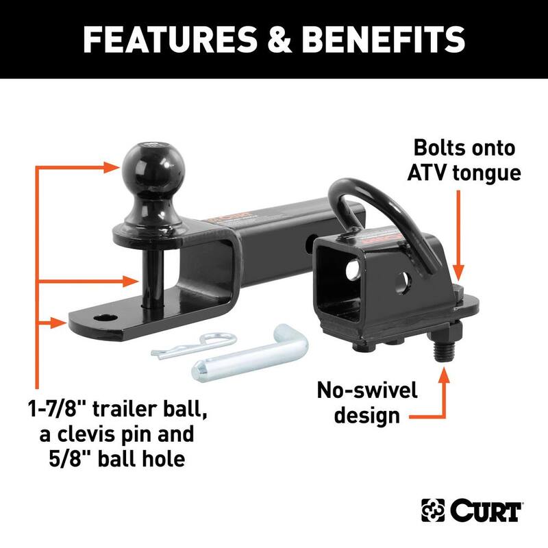 CURT ATV Trailer Hitch Towing Starter Kit with 1-7/8 in. Ball (2 in. Shank) - 45029