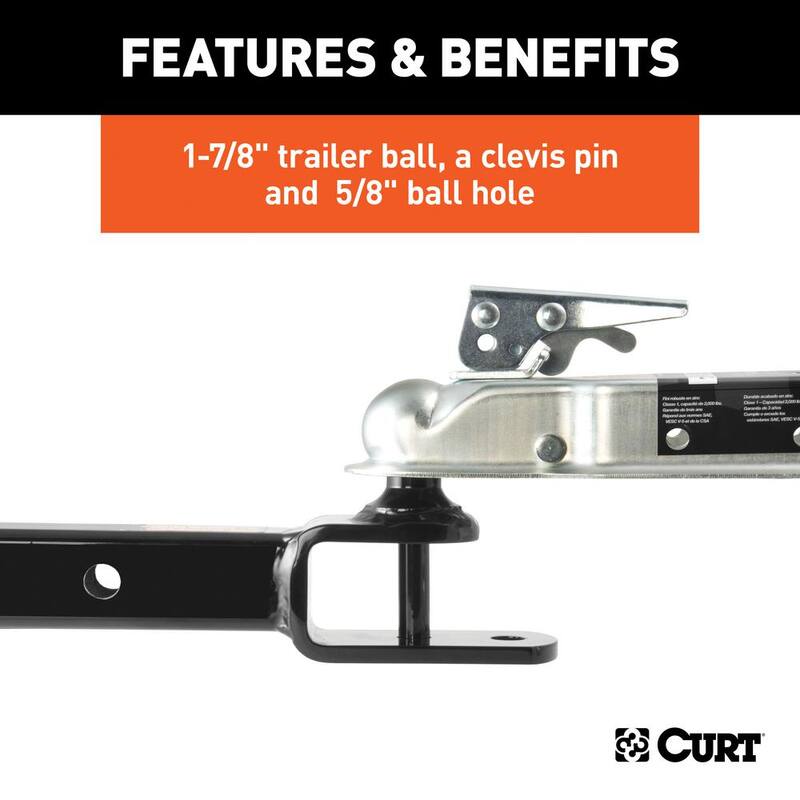 CURT ATV Trailer Hitch Towing Starter Kit with 1-7/8 in. Ball (2 in. Shank) - 45029