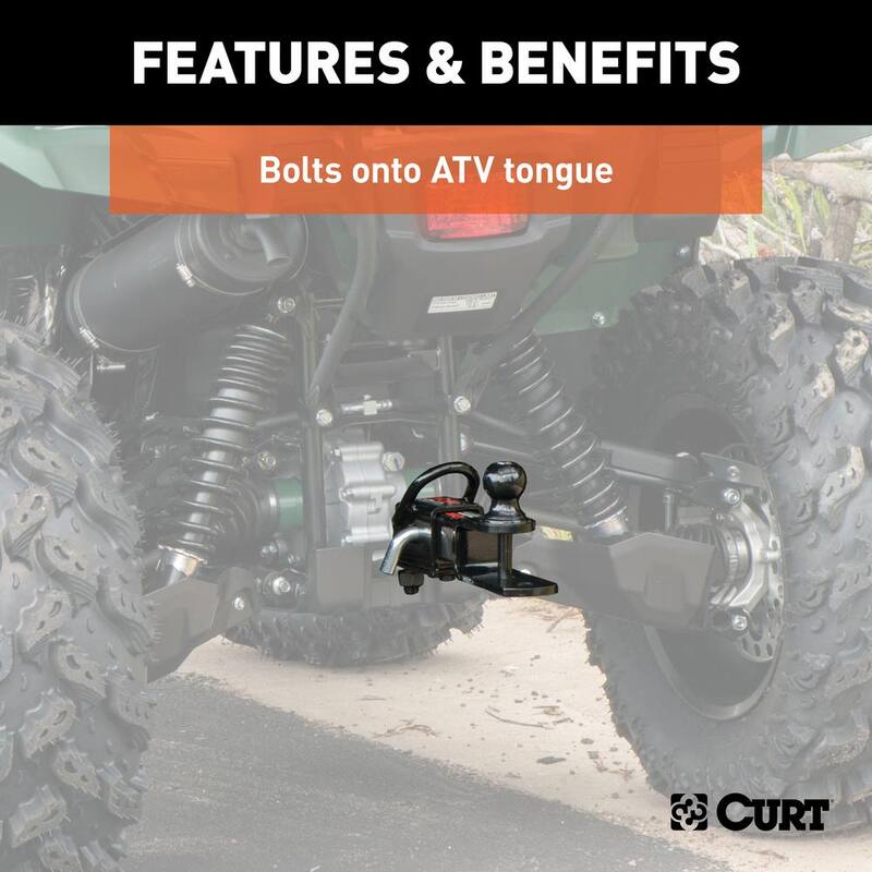 CURT ATV Trailer Hitch Towing Starter Kit with 1-7/8 in. Ball (2 in. Shank) - 45029