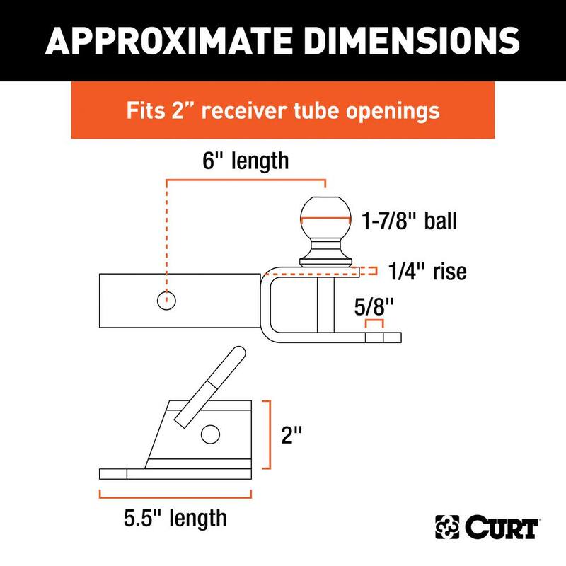 CURT ATV Trailer Hitch Towing Starter Kit with 1-7/8 in. Ball (2 in. Shank) - 45029