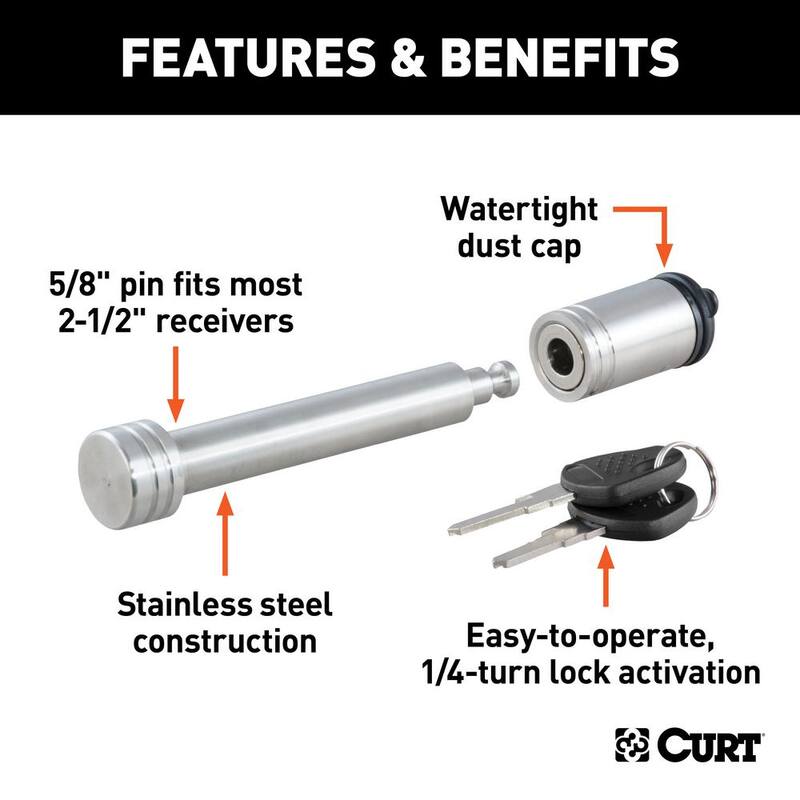 CURT Hitch Clip (Fits 1/2 in. or 5/8 in. Pin, Zinc) - 23519