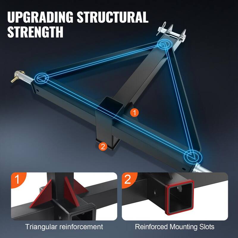 SKYSHALO 3 Point Hitch Receiver 3 Point 2 in. Receiver Trailer Hitch Category 1 Tractor Tow Drawbar Adapter with Pins, Compatible - SJXTJSJX000052VQVV0-0712