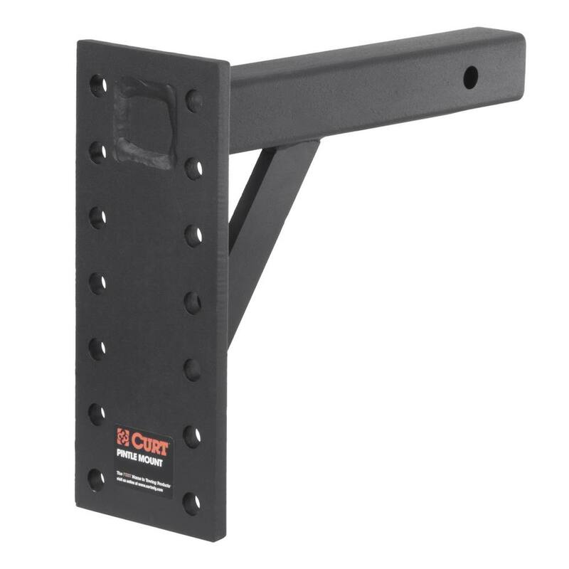 CURT Adjustable Pintle Mount (2 in. Shank, 10,000 lbs., 13 in. High, 12 in. Long) - 48342