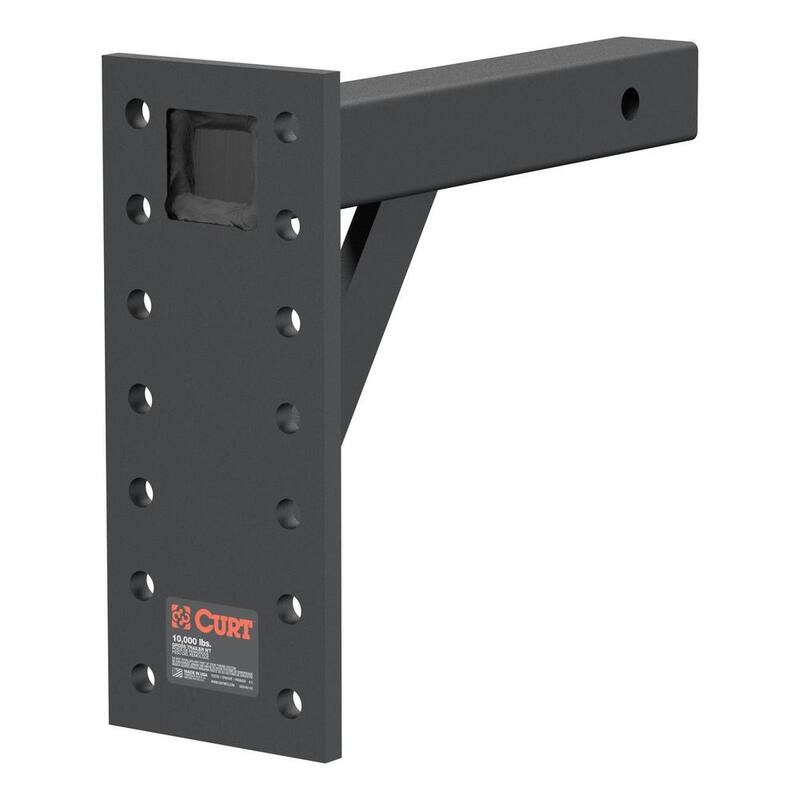 CURT Adjustable Pintle Mount (2 in. Shank, 10,000 lbs., 13 in. High, 12 in. Long) - 48342