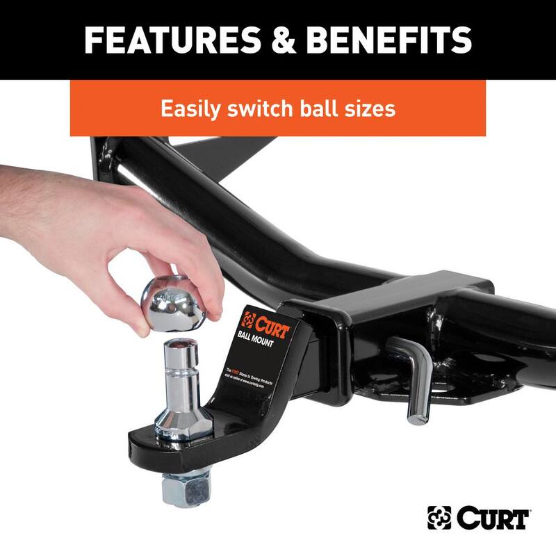CURT Switch Ball Trailer Hitch Tow Ball Set (2" & 2-5/16" Balls, 1" x 2-1/4" Shank) - 42280
