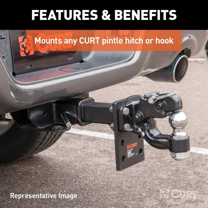 CURT Pintle Mount (2-1/2 in. Shank, 20,000 lbs., 8 in. Long) - 48340