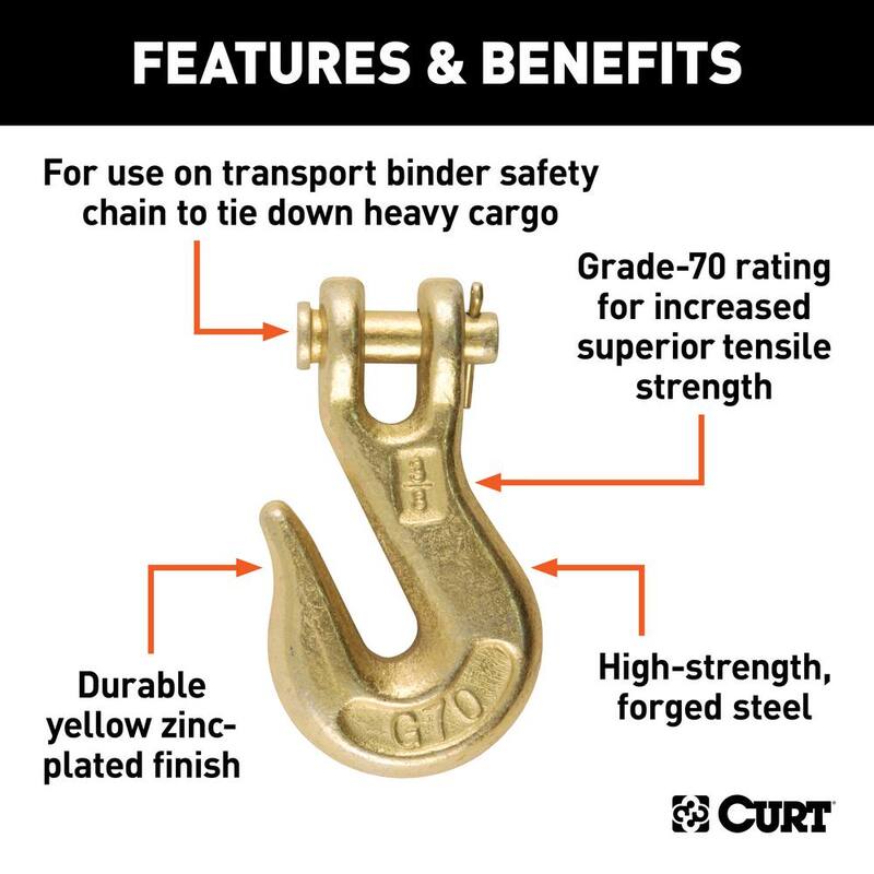 CURT 3/8 in. Clevis Grab Hook (6,600 lbs., 1/2 in. Pin) - 81438