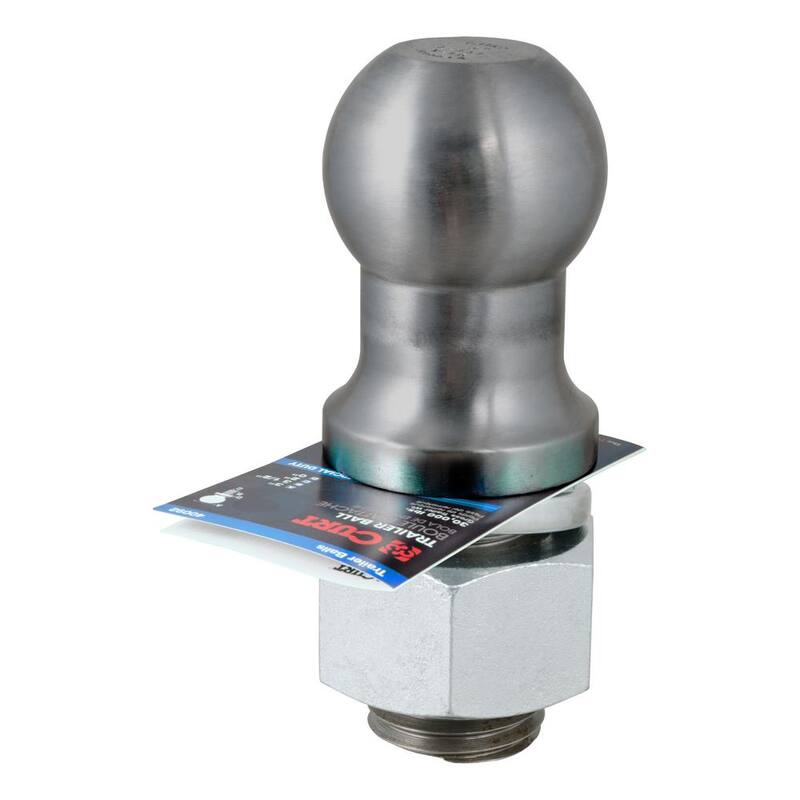 CURT 3" Trailer Hitch Tow Ball (2" x 3-1/4" Shank, 30,000 lbs., Raw Steel) - 40089