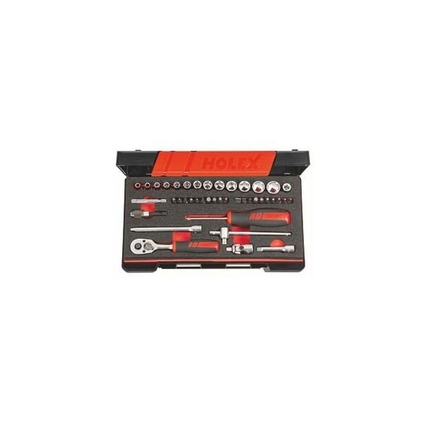 Holex 42 Pc 1/4 inch Drive Socket Set, 6 pt, 4 mm to 14 mm - 630329 6
