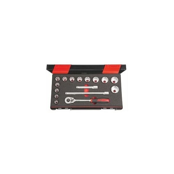 Holex 16 Pc 1/2 inch Drive Socket Set, 12 pt, 10 mm to 34 mm - 637718 12