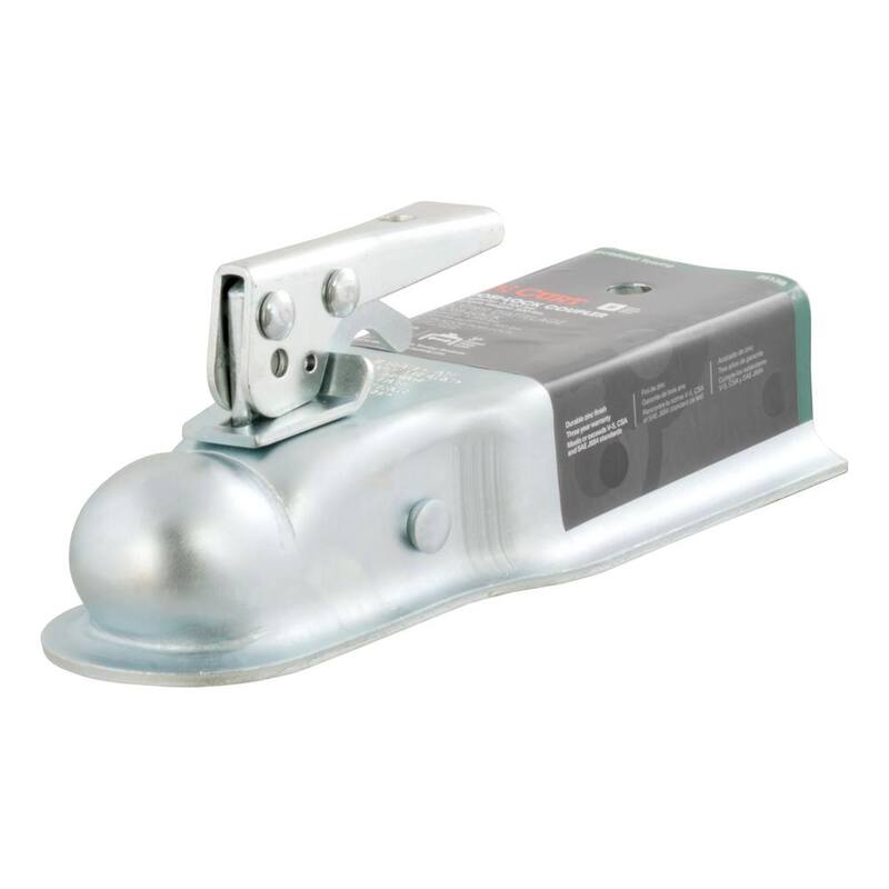 CURT 2" Straight-Tongue Coupler with Posi-Lock (3" Channel, 3,500 lbs., Zinc) - 25138