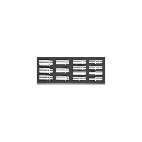 Holex 14 Pc 1/2 inch Drive Socket Set in Foam, 10 mm to 27 mm - 953635 14