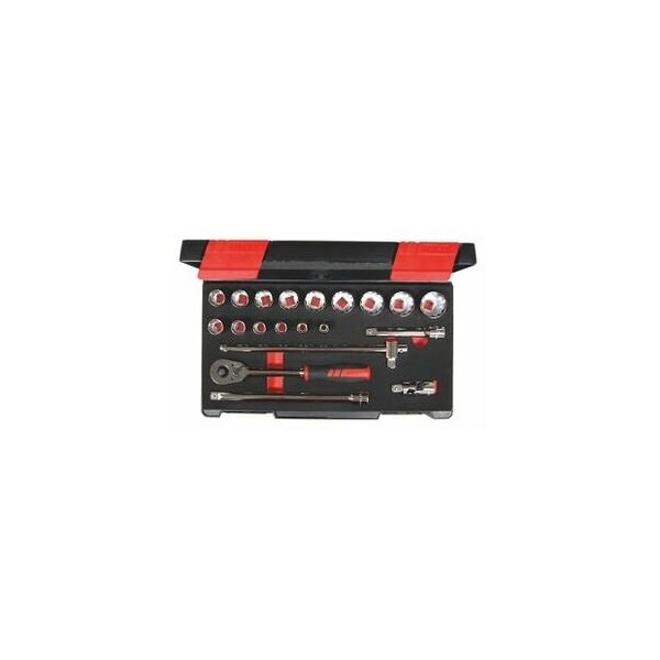 Holex 20 Pc 1/2 inch Drive Socket Set, 12 pt, 3/8 inch to 1.1/4 inch - 630051 20