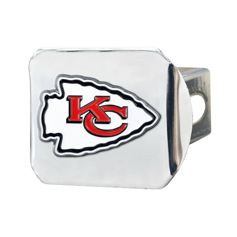 FANMATS NFL - Kansas City Chiefs 3D Color Emblem on Type III Chromed Metal Hitch Cover - 22573