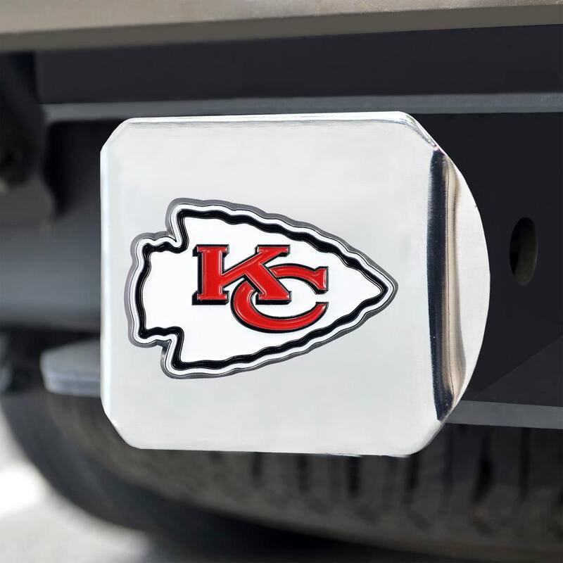 FANMATS NFL - Kansas City Chiefs 3D Color Emblem on Type III Chromed Metal Hitch Cover - 22573