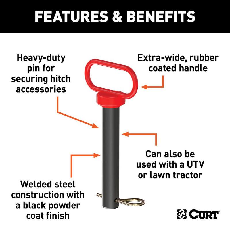 CURT Trailer Coupler Lock for 2 in. or 2-5/16 in. Flat Lip Couplers (Grey Aluminum) - 45803