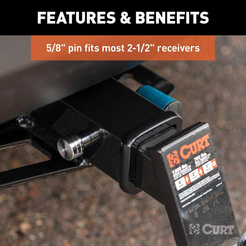 CURT Coupler Lock (1/4 in. Pin, 7/8 in. Latch Span, Barbell, Chrome) - 23504