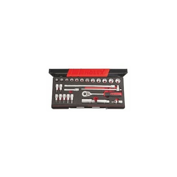 Holex 26 Pc 3/8 inch Drive Socket Set, 12 pt, 8 mm to 19 mm - 634318 12