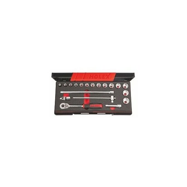 Holex 19 Pc 3/8 inch Drive Socket Set, 6 pt, 8 mm to 22 mm - 633918 6