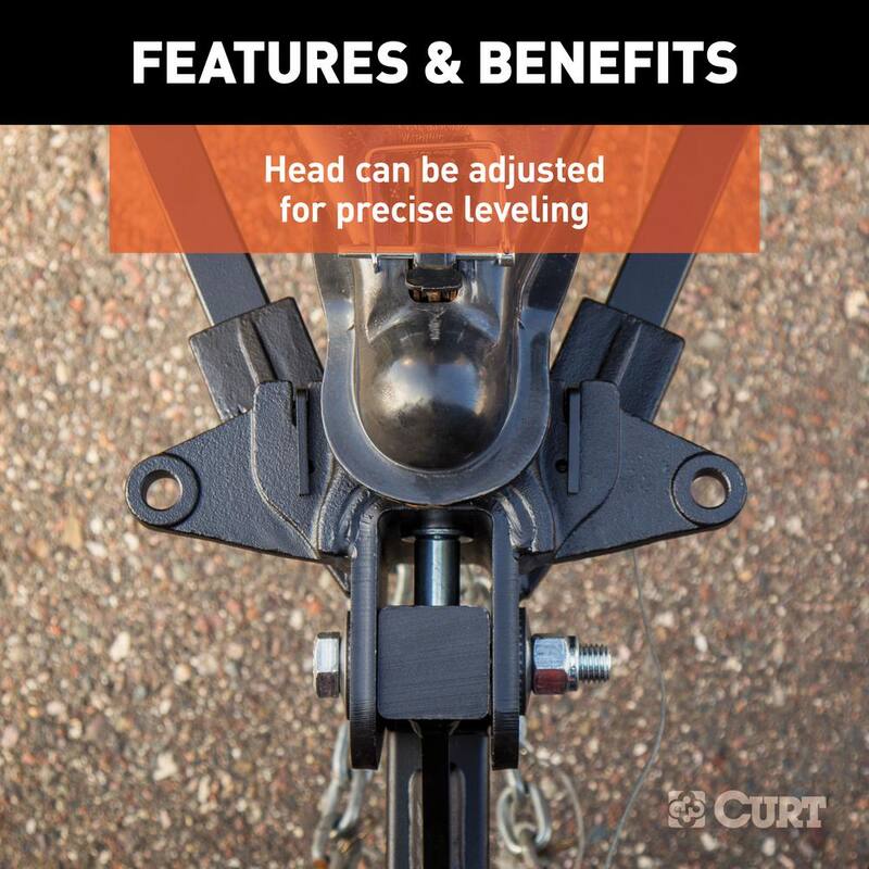 CURT Short Trunnion Bar Weight Distribution Hitch (8K - 10K lbs., 28-3/8 in. Bars) - 17332