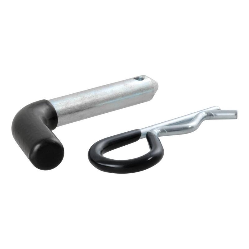 CURT 1/2 in. Hitch Lock with 5/8 in. Adapter (1-1/4 in. or 2 in. Receiver, Right-Angle, Chrome) - 21411