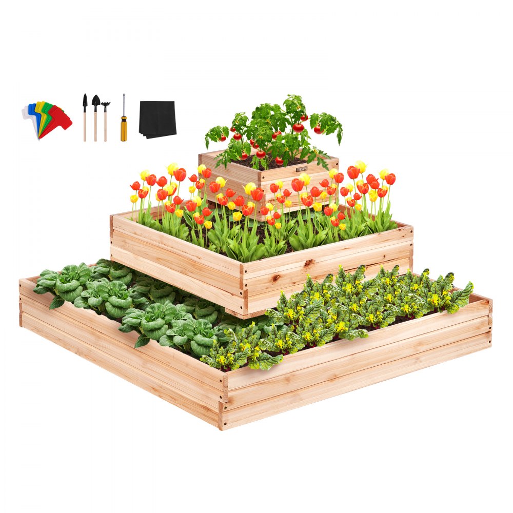VEVOR Wooden Raised Garden Bed Planter Box 44.5x44.5x20.1" Flower Vegetable Herb - LD11311351CM1PKZAV0