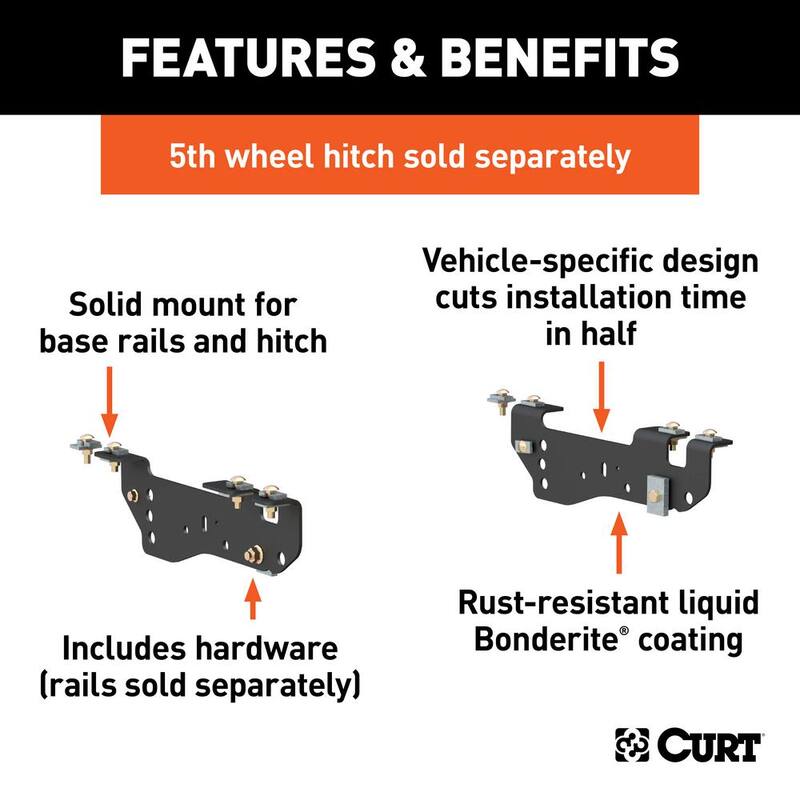 CURT Custom 5th Wheel Brackets, Select Ford F-250, F-350, F-450 Super Duty - 16448