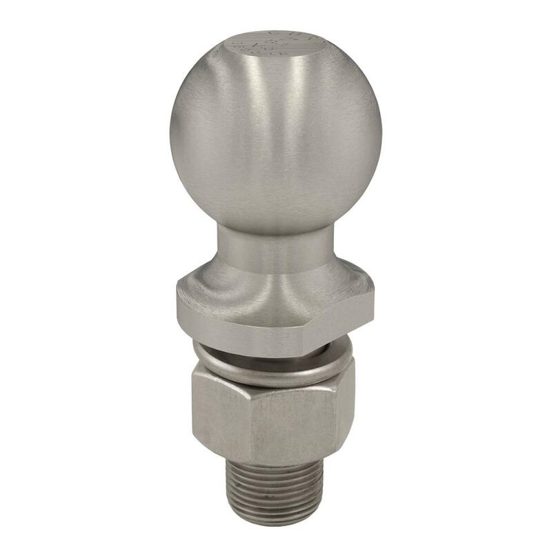 CURT 2" Trailer Hitch Tow Ball (1" x 2-1/8" Shank, 6,000 lbs., Stainless, Packaged) - 40083
