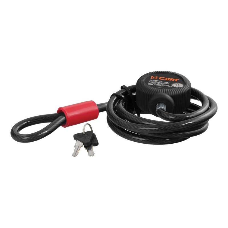 CURT Multi-Use Cable Lock (6 ft. x 3/8 in. Cable, Vinyl-Coated Braided Steel) - 23666
