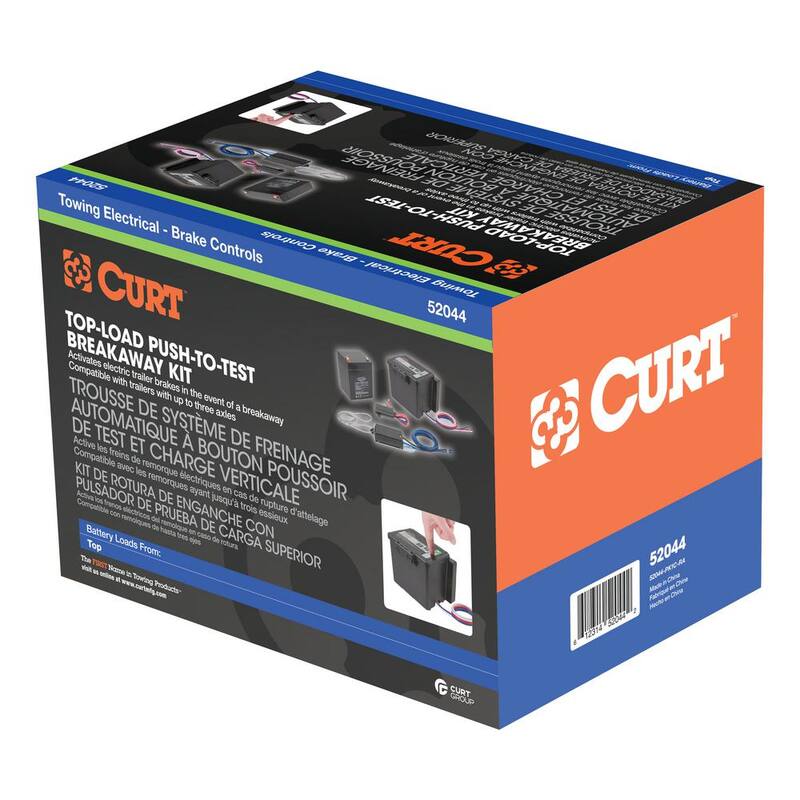 CURT Push-to-Test Breakaway Kit with Top-Load Battery - 52044