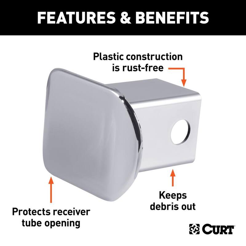 CURT 2" Chrome Plastic Hitch Tube Cover (Packaged) - 22171