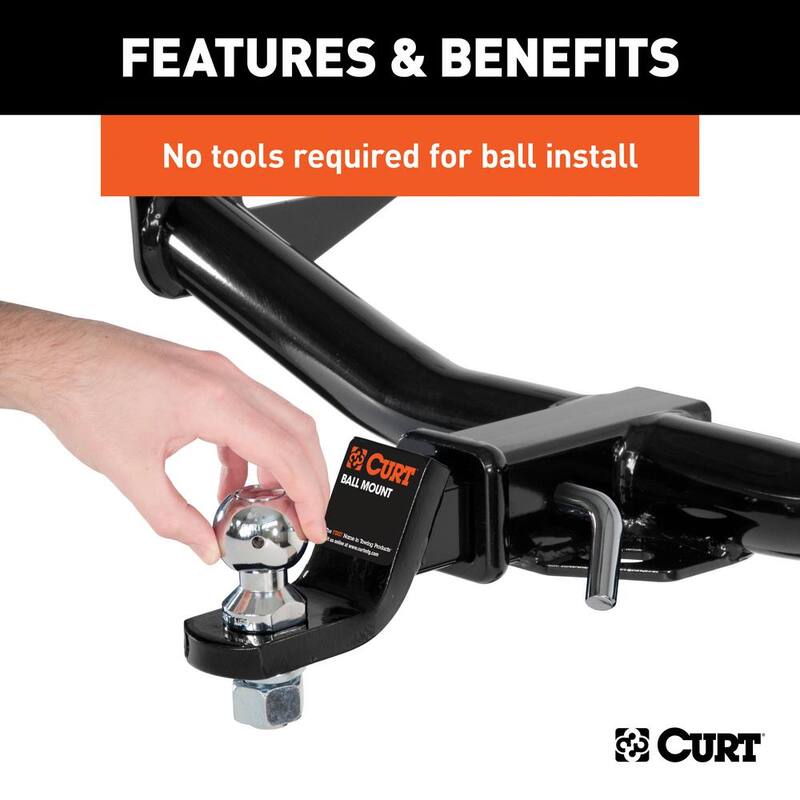 CURT Switch Ball Trailer Hitch Tow Ball Set (1-7/8" & 2" Balls, 1" x 2-1/4" Shank) - 42178