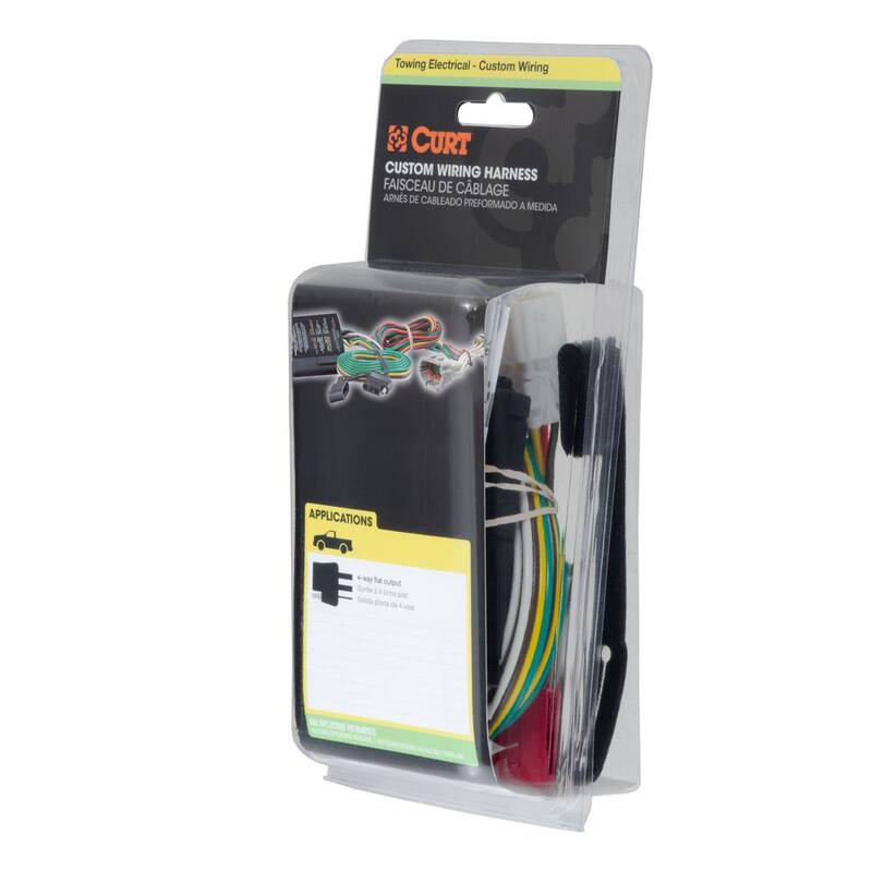 CURT Custom Vehicle-Trailer Wiring Harness, 4-Flat, Select Hyundai and Kia Vehicles, OEM Tow Package Required, T-Connector - 56332