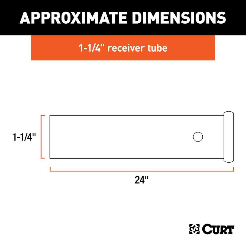 CURT 24" Raw Steel Receiver Tubing (1-1/4" Receiver) - 49524