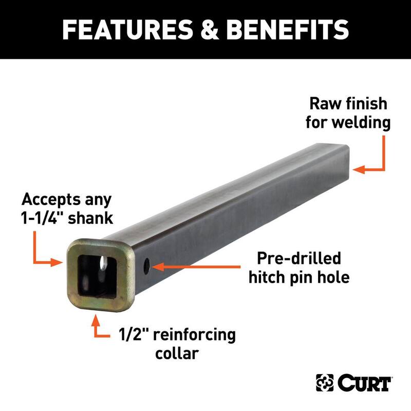 CURT 24" Raw Steel Receiver Tubing (1-1/4" Receiver) - 49524