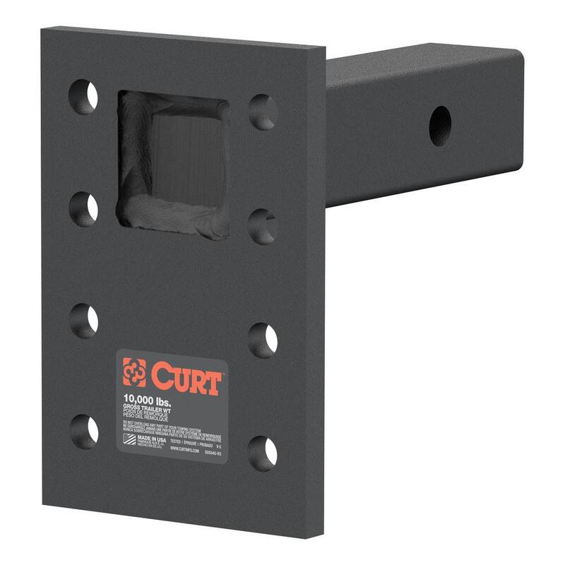 CURT Adjustable Pintle Mount (2 in. Shank, 10,000 lbs., 7 in. High, 6 in. Long) - 48323