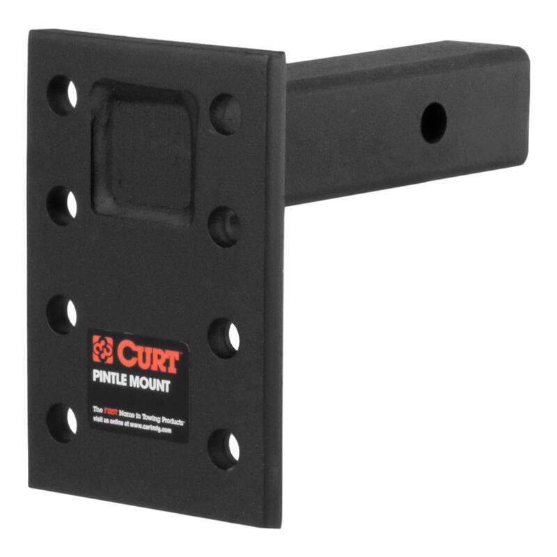 CURT Adjustable Pintle Mount (2 in. Shank, 10,000 lbs., 7 in. High, 6 in. Long) - 48323