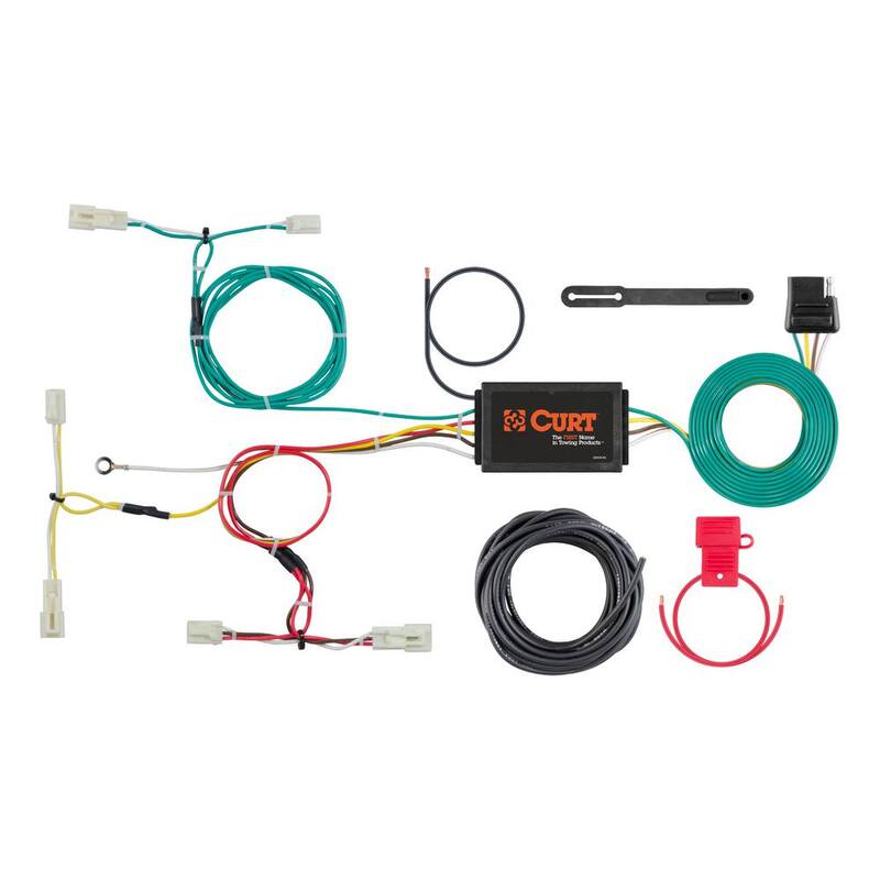 CURT Custom Vehicle-Trailer Wiring Harness, 4-Way Flat Output, Select Scion iA, Quick Electrical Wire T-Connector - 56311