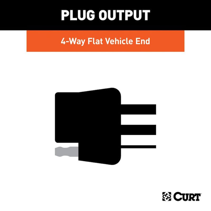 CURT Custom Vehicle-Trailer Wiring Harness, 4-Way Flat Output, Select Scion iA, Quick Electrical Wire T-Connector - 56311