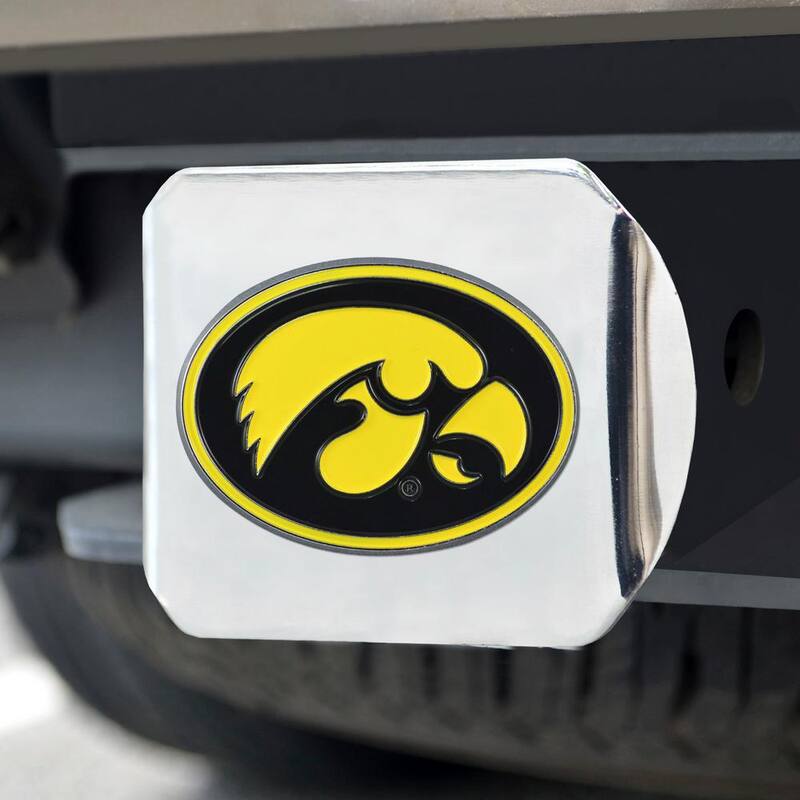 FANMATS NCAA University of Iowa Color Emblem on Chrome Hitch Cover - 22687
