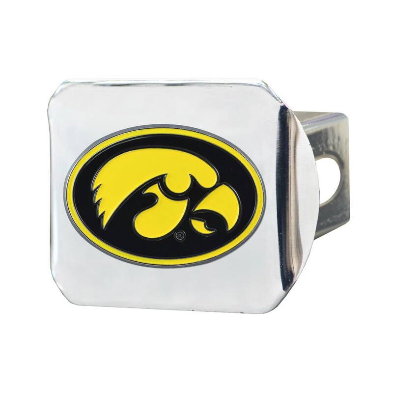 FANMATS NCAA University of Iowa Color Emblem on Chrome Hitch Cover - 22687