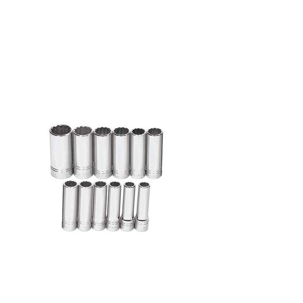 Williams Socket Set, 12 Pieces, 1/2 Inch Dr, Deep, 1/2 Inch Size - JHWMSSD-12RC