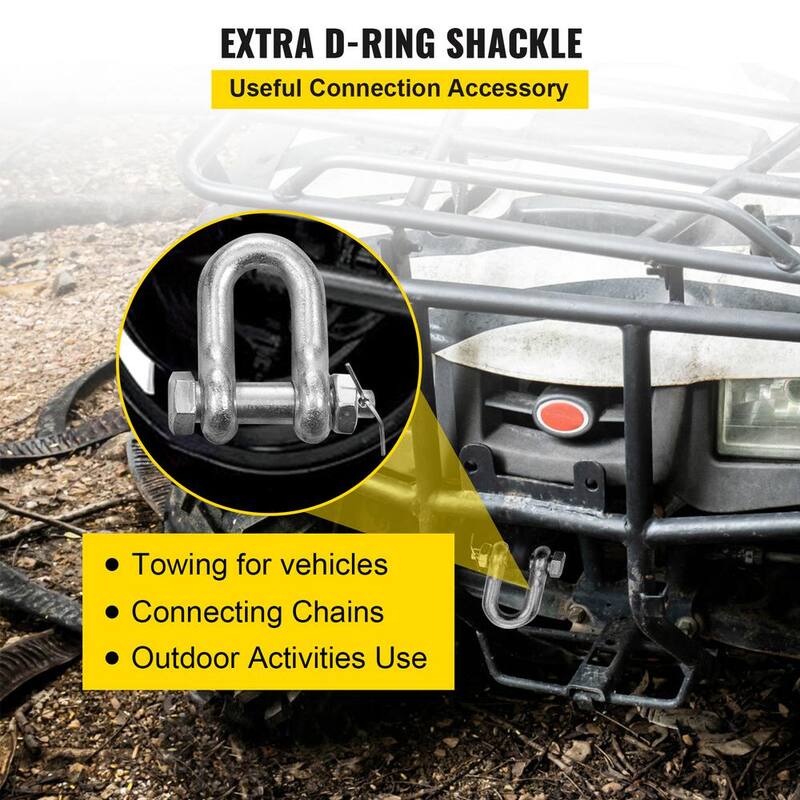 VEVOR V Bridle Tow Chain 2 ft. x 5/16 in. G80 V-Bridle Transport Chain 9260 Lbs. Load with TJ/Crab Hooks Pear Link Connector - SZGLRJG5162FT0001V0