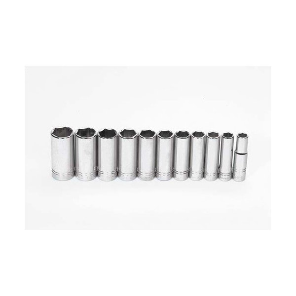 Williams Socket Set, 11 Pieces, 1/2 Inch Dr, Deep, 1/2 Inch Size - JHWWSSD11HRC