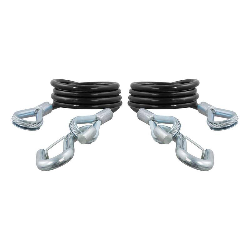 CURT 43-7/8" Safety Cables with 2 Snap Hooks (3,500 lbs., Vinyl-Coated, 2-Pack) - 80136